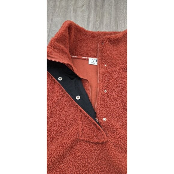 Vital Life Sport Sherpa Pullover Women 3XL Half Snap Fleece Pockets NWT - Picture 4 of 13